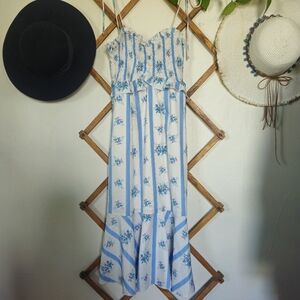 Cider Blue and White Floral Dress